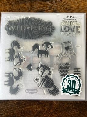 Close to My Heart "Wild About love" Fox Stamp Set - used - S1402